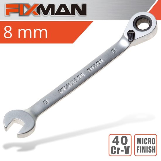FIXMAN Reversible Combination Ratcheting Wrench 8mm